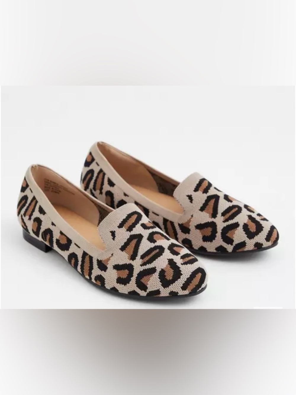 Torrid Women’s Knit Leopard Print Slip-On Flats Size 7WW Comfortable NWOT